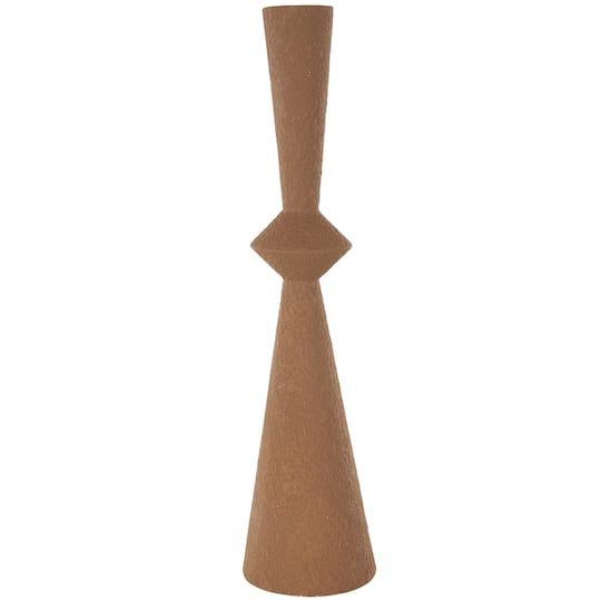26.5" Brown Art Deco Fluted Metal Vase